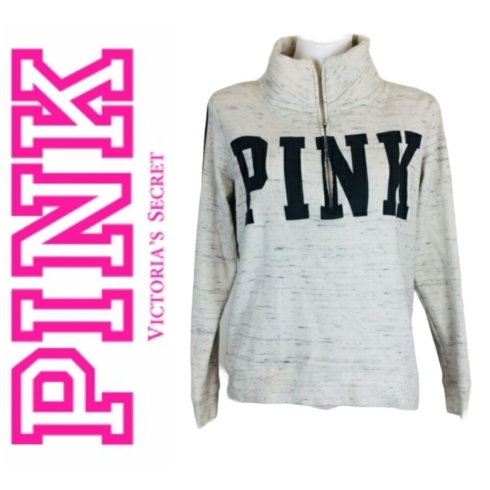 VS PINK Cream Light Gray Pullover Size Medium